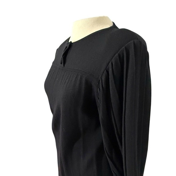 Vintage 70's‎ Black Chemise Skirt Suit Midi Length Maxi Midi Career Dress - Picture 4 of 11